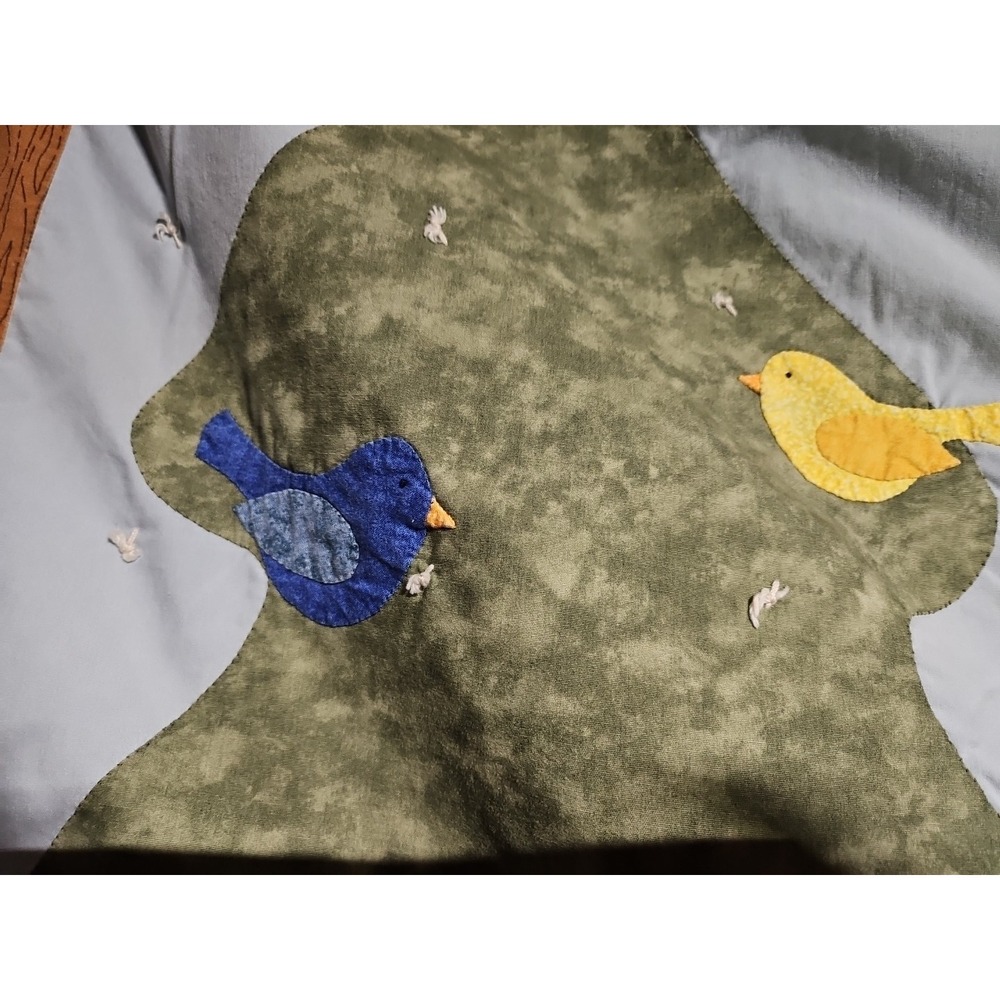75x90 Twin Handmade Quilt, Quilting on the one side, Tan one piece on back. - Picture 9 of 11